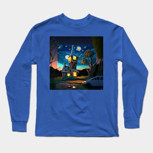 Starry Night Over The Burrow Long Sleeve T-Shirt